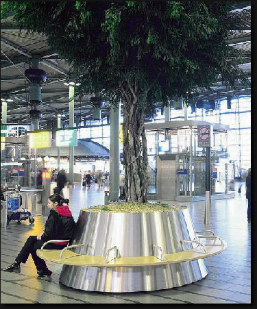 Stainless steel 'Saturnus' tree planter